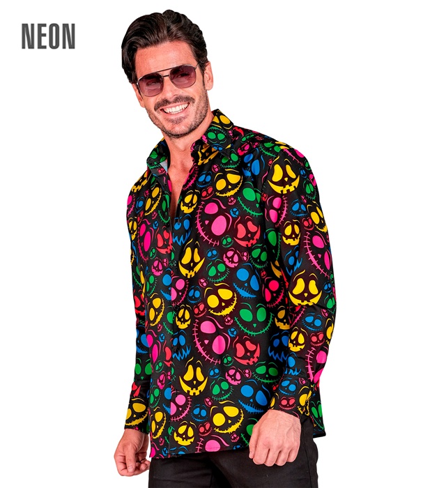 [32007] "CHEMISE FANTOMES FLUO PARTY FASHION" (chemise) (XXL)