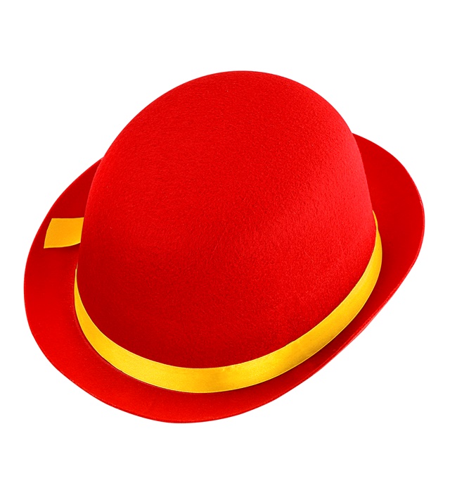 "CHAPEAU MELON ROUGE" feutre