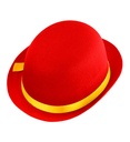 "CHAPEAU MELON ROUGE" feutre