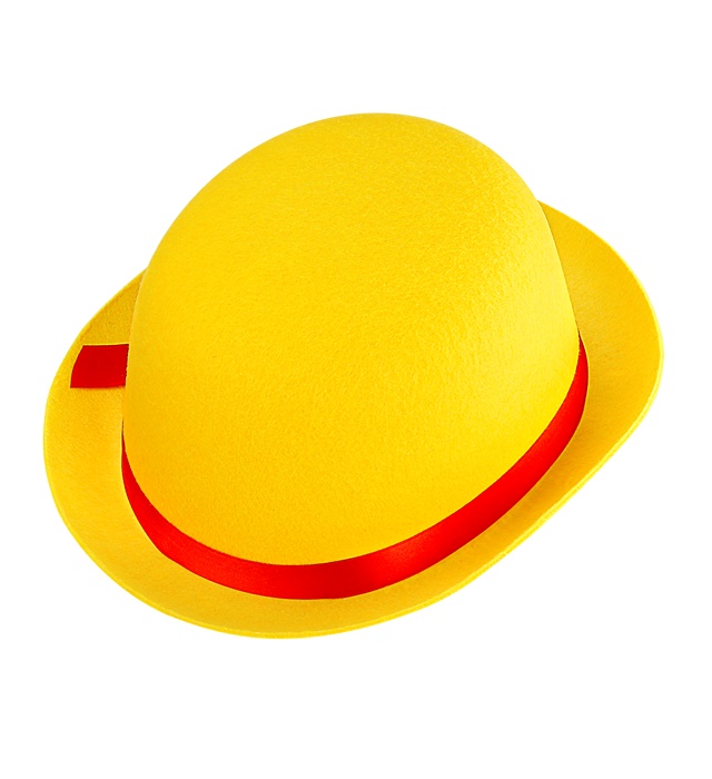 "CHAPEAU MELON JAUNE" feutre