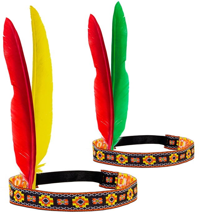 [3304F] "BANDEAU D INDIEN AVEC 2 PLUMES" 2coul. Ass.