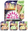 Set de "12 FAUX ONGLES NEON" avec 24 adhésifs - 4 couleurs ass.
