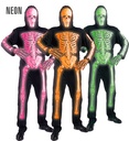 "SQUELETTE NEON" 3 coul. (costume,masque)