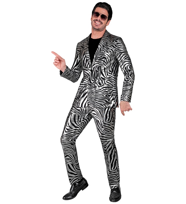 "COSTUME ARGENTE ANIMALIER PARTY FASHION" (veste, pantalon)