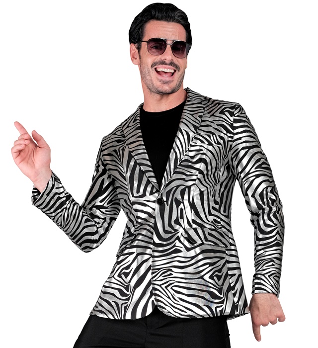 "VESTE ANIMALIER ARGENT PARTY FASHION" (veste)