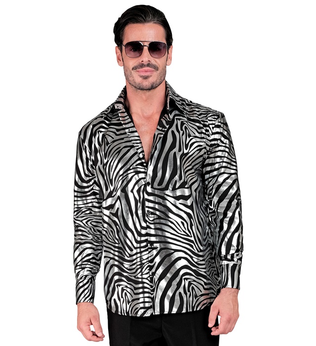 "CHEMISE ANIMALIER ARGENT PARTY FASHION" (chemise)