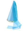 "CHAPEAU DE FEE EN SATIN AVEC VOILE" bleu clair
