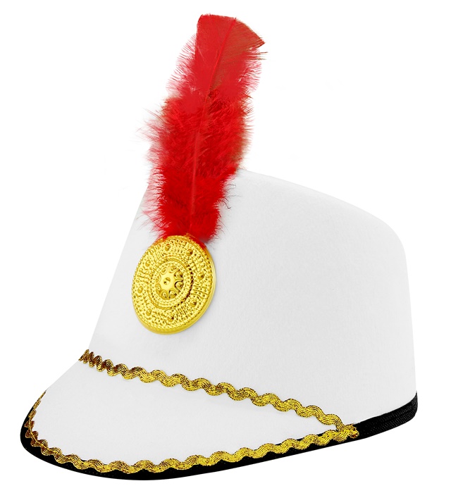 "CHAPEAU DE MAJORETTE BLANC" feutre