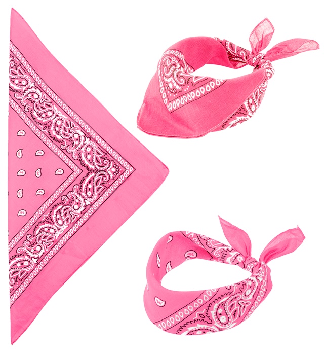 [34263] "BANDANA ROSE" 55x55 cm - 100% coton