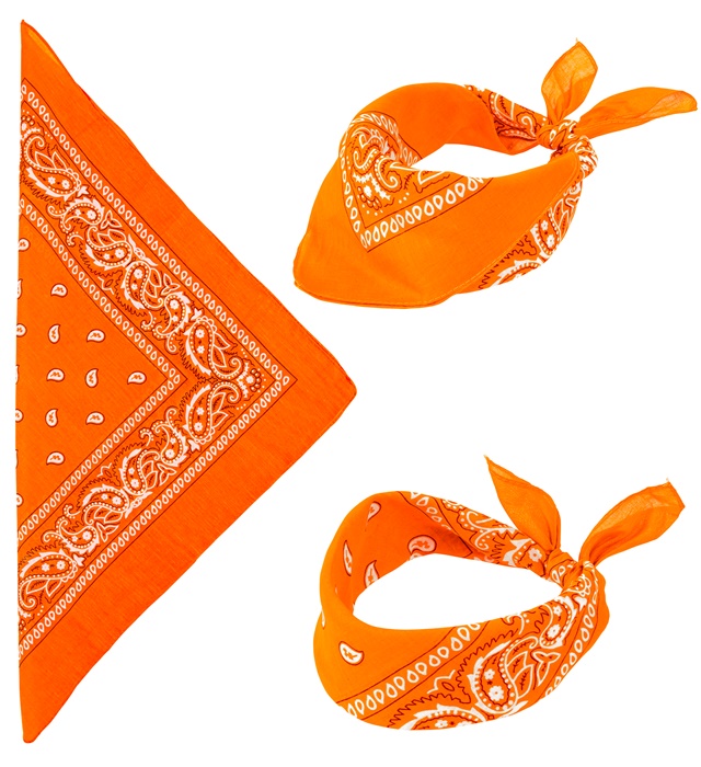 "BANDANA ORANGE" 55x55 cm - 100% coton