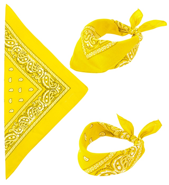"BANDANA JAUNE" 55x55 cm - 100% coton