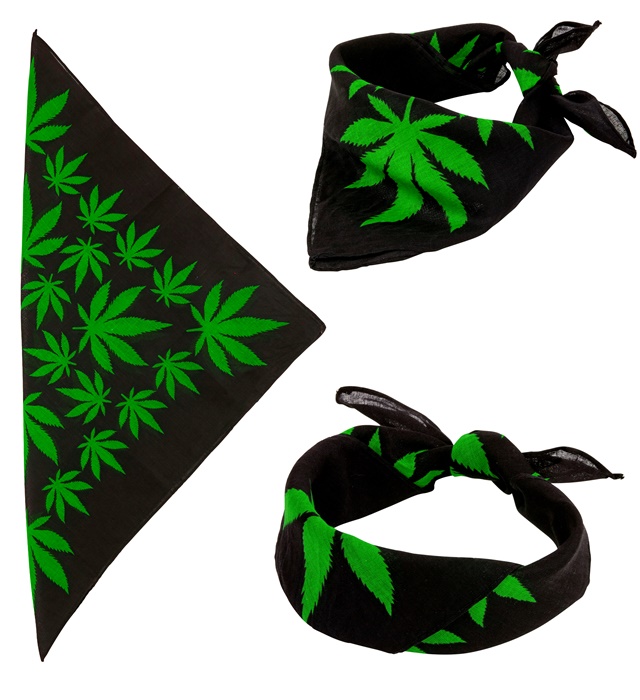 [34267] "BANDANA CANNABIS" 55x55 cm - 100% coton