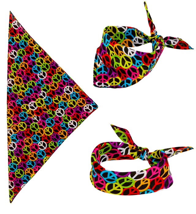 [34268] "BANDANA SYMBOLE DE LA PAIX" 55x55 cm - 100% coton