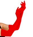 "GANTS EN SATIN ELASTHANNE LONGS ROUGES" 60 cm