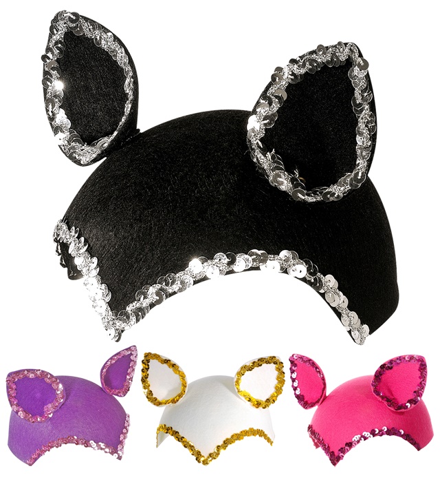 "CHAPEAU CHAT AVEC BORDURE SEQUIN"4 coul. Ass.