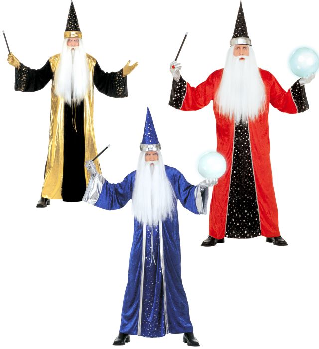 "MAGICIEN" 3 coul. (tunique, chapeau)