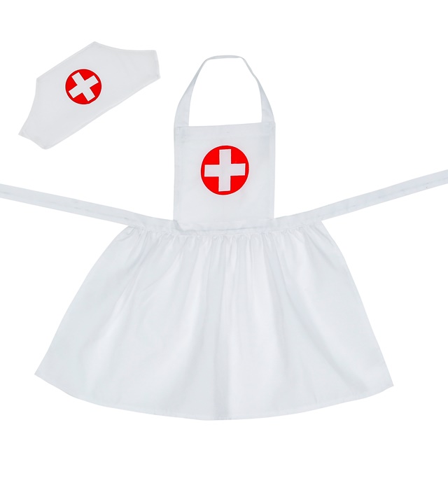"INFIRMIERE" (tablier, coiffe) taille enfant - 113 cm - 3-5 ans