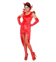 "DIABLESSE" (robe velours, gants, collar avec gemme)