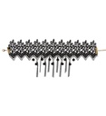 "COLLIER EN DENTELLE AVEC PERLES ET CHAINES NOIRES"