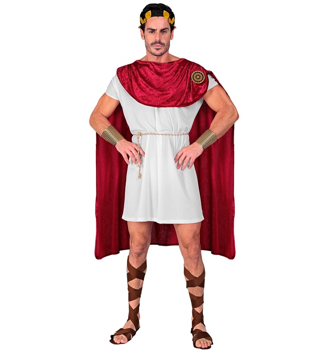 "SPARTACUS" (tunique, ceinture, cape, sandales, couronne de laurier)