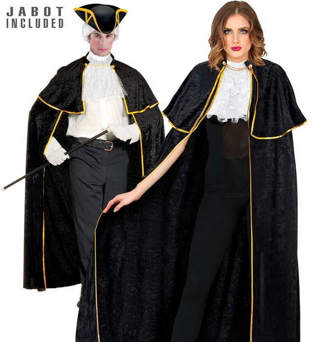 "CAPE VENITIEN AVEC JABOT" de velour - 142 cm