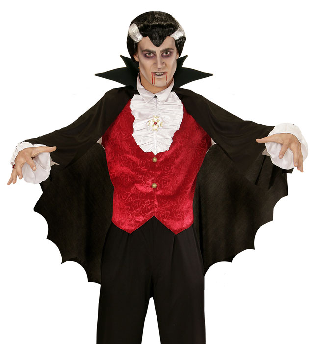 "CAPE NOIRE DE VAMPIRE AVEC COLLERETTE" 100 cm
