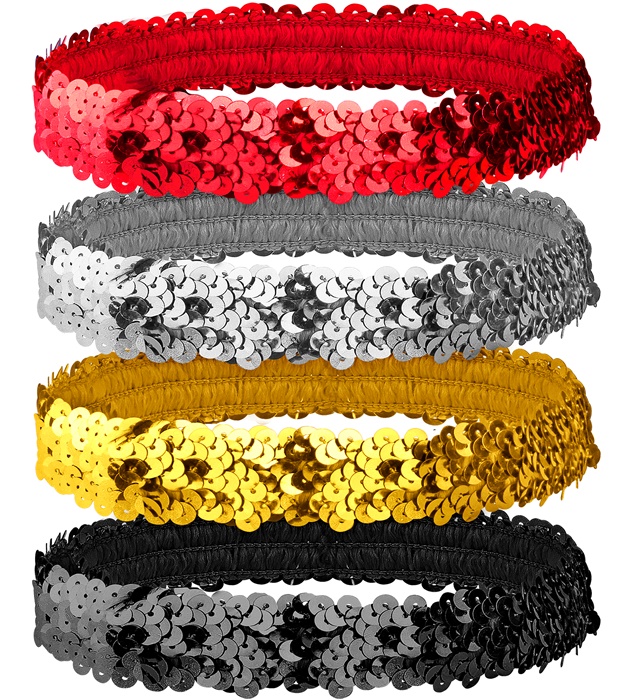 "BANDEAU PAILLETTES" 4 couleurs ass.