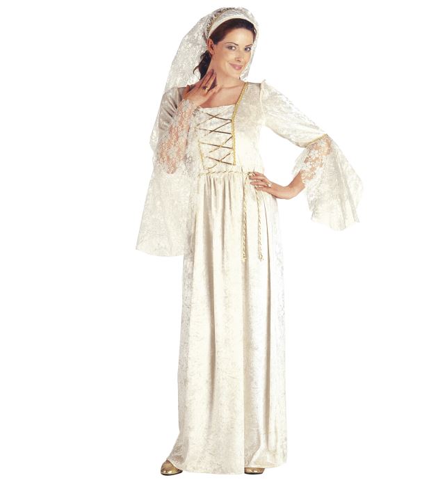 [37401] "FEMME MEDIEVALE" (robe avec voiles, couvre-chef avec voiles) (S)