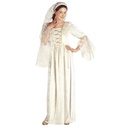 "FEMME MEDIEVALE" (robe avec voiles, couvre-chef avec voiles)