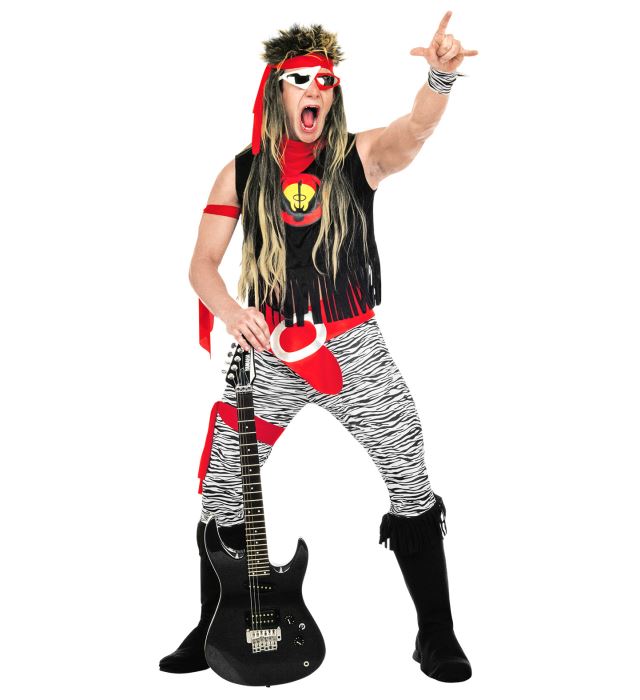 [37861] "ROCK STAR" (T-shirt, pantalon, ceinture, manchette, bandes, surbottes, bandeau) (S)