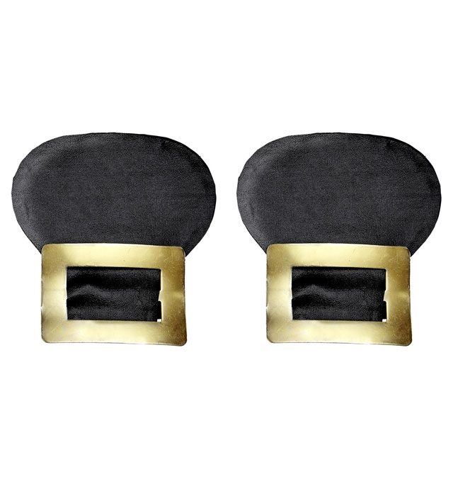 [00082] Paire de " BOUCLES DE CHAUSSURES METAL" simili cuir