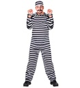 "PRISONNIER" blanc/noir (casaque, pantalon, chapeau)