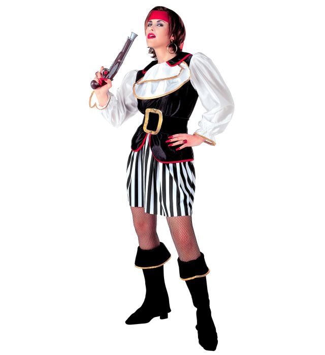 "FEMME PIRATE" (casaque avec jabots, jupe, ceinture, surbottes, bandeau)