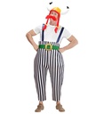 "GAULOIS" (maxi pantalon à bretelles, ceinture, casque avec nattes, moustache)