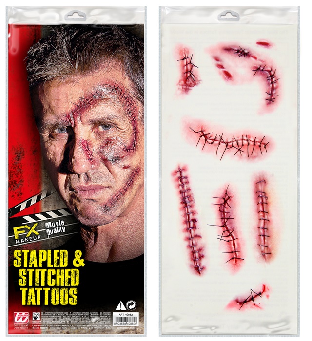 Set de "7 TATOUAGES POINTS DE SUTURE"