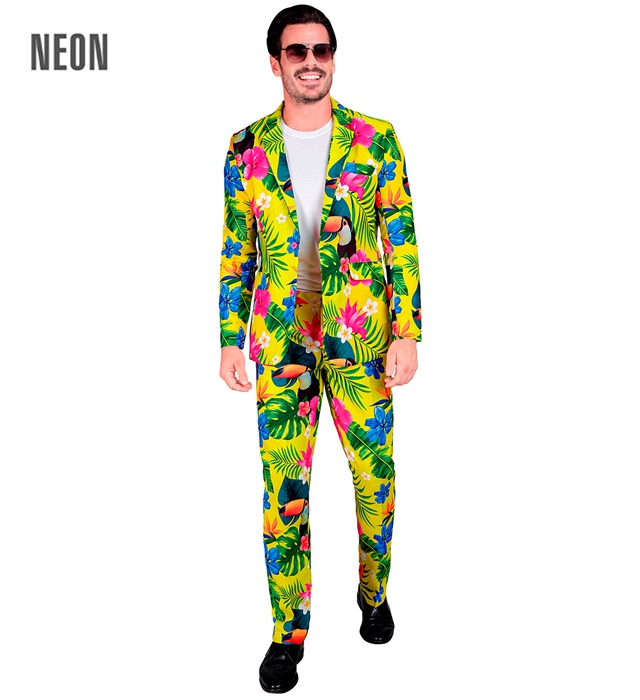 [40991] "COSTUME TROPICAL FLUO PARTY FASHION" (veste, pantalon) (S)