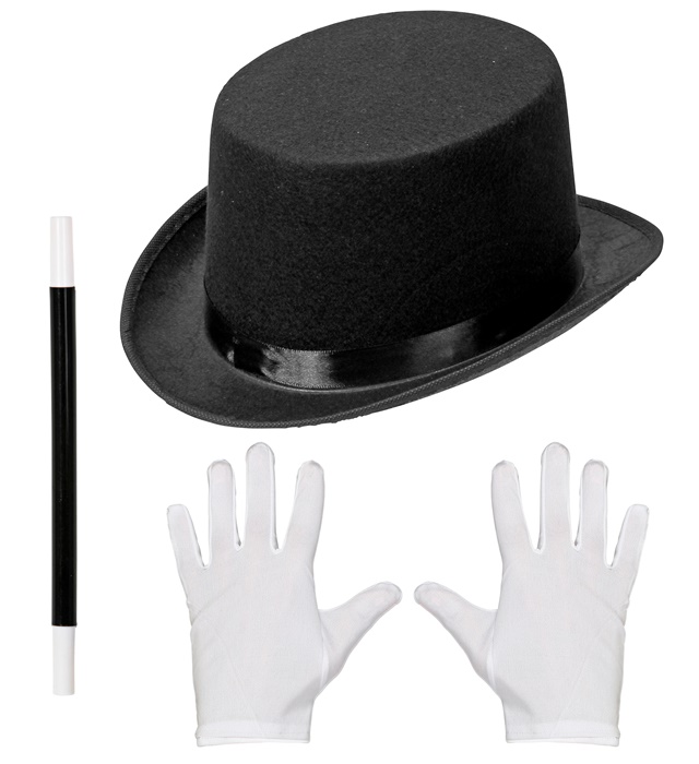 [00130] "MAGICIEN" (chapeau haut de forme, gants, baguette magique)