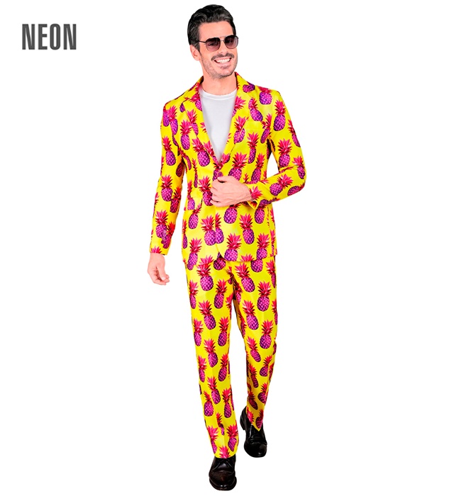 [41141] "COSTUME ANANAS FLUO PARTY FASHION" (veste, pantalon) (S)