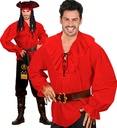 "CHEMISE PIRATE/RENAISSANCE ROUGE"