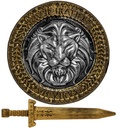 "BOUCLIER ET ÉPÉE COEUR DE LION" bouclier 44 cm, épée 48 cm