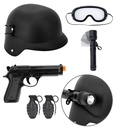 "SET S.W.A.T." (casque avec lunettes tactiques et lampe de poche, pistolet, 2 grenades à main)