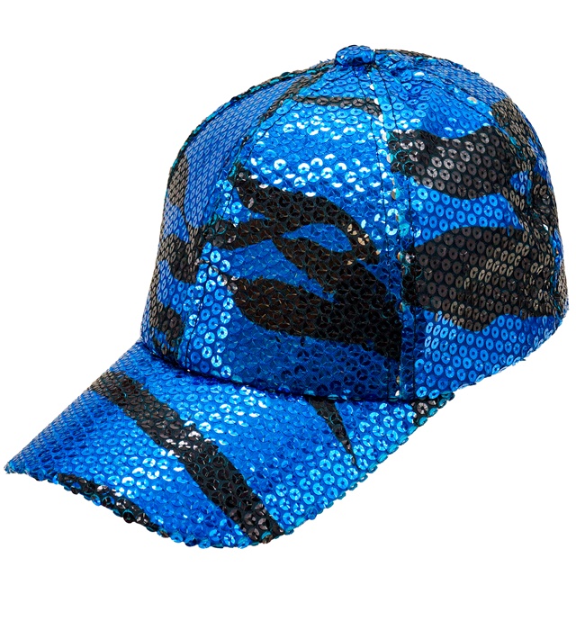 "CASQUETTE A PAILLETTES VAGUES BLEU"