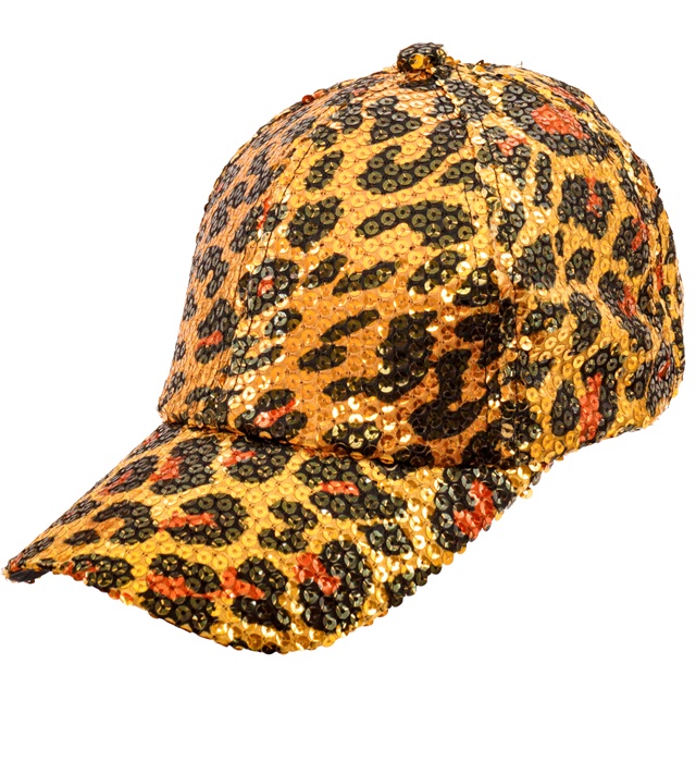 "CASQUETTE A PAILLETTES ANIMALIER LEOPARD"