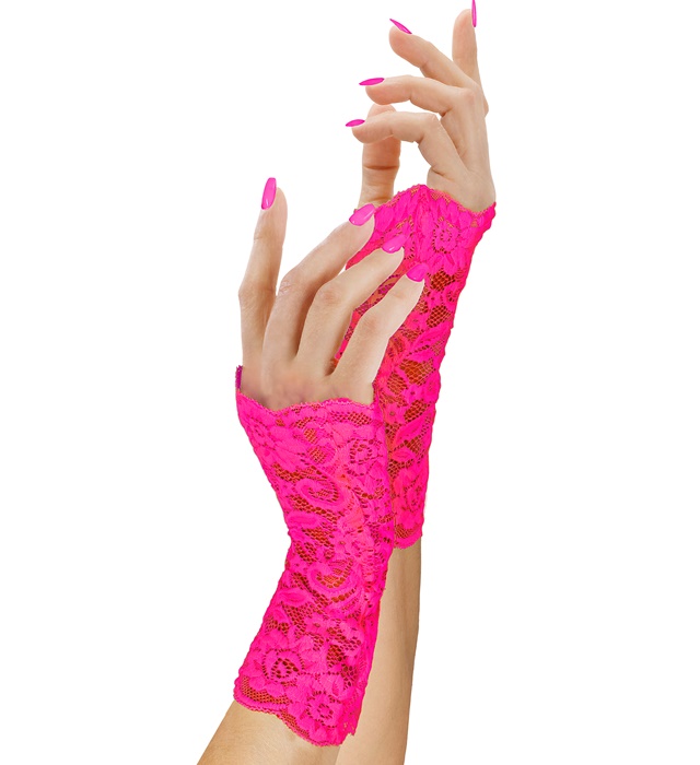 [42623] "GANTS EN DENTELLE ROSE FLUO"