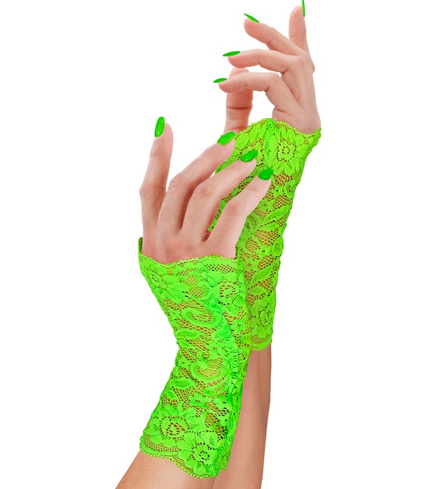 [42624] "GANTS EN DENTELLE VERT FLUO"