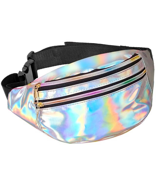 "SAC CEINTURE HOLOGRAPHIQUE ARGENT"