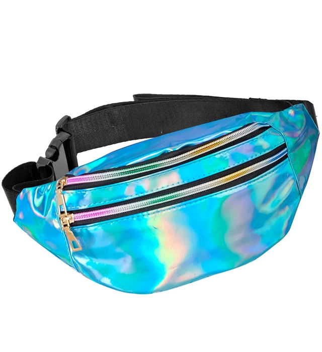 "SAC CEINTURE HOLOGRAPHIQUE BLEU"