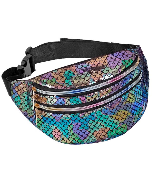 "SAC CEINTURE HOLOGRAPHIQUE ECAILLES"