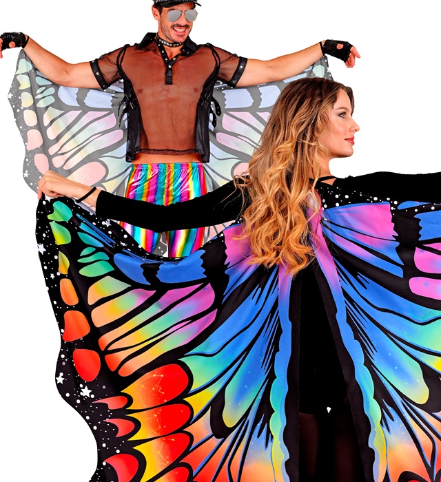 "AILES PAPILLON ARC EN CIEL" 175 x140 cm