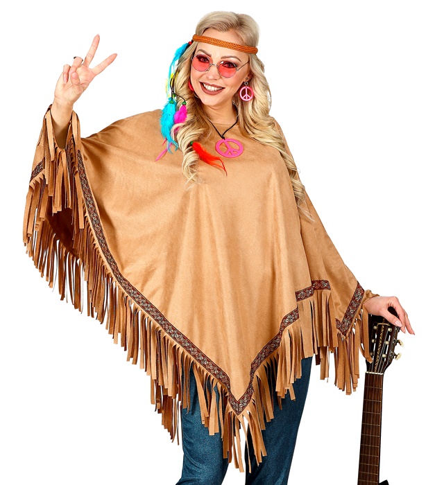 [42931] "PONCHO" aspect daim marron